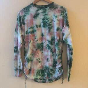 VS PINK Tie Dye Campus Long Sleeve Ruched Tee Size XS